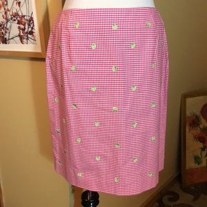 Vintage TALBOTS size 12 P STRETCH Gingham Pink White Plaid
Embroidered LIME NEW